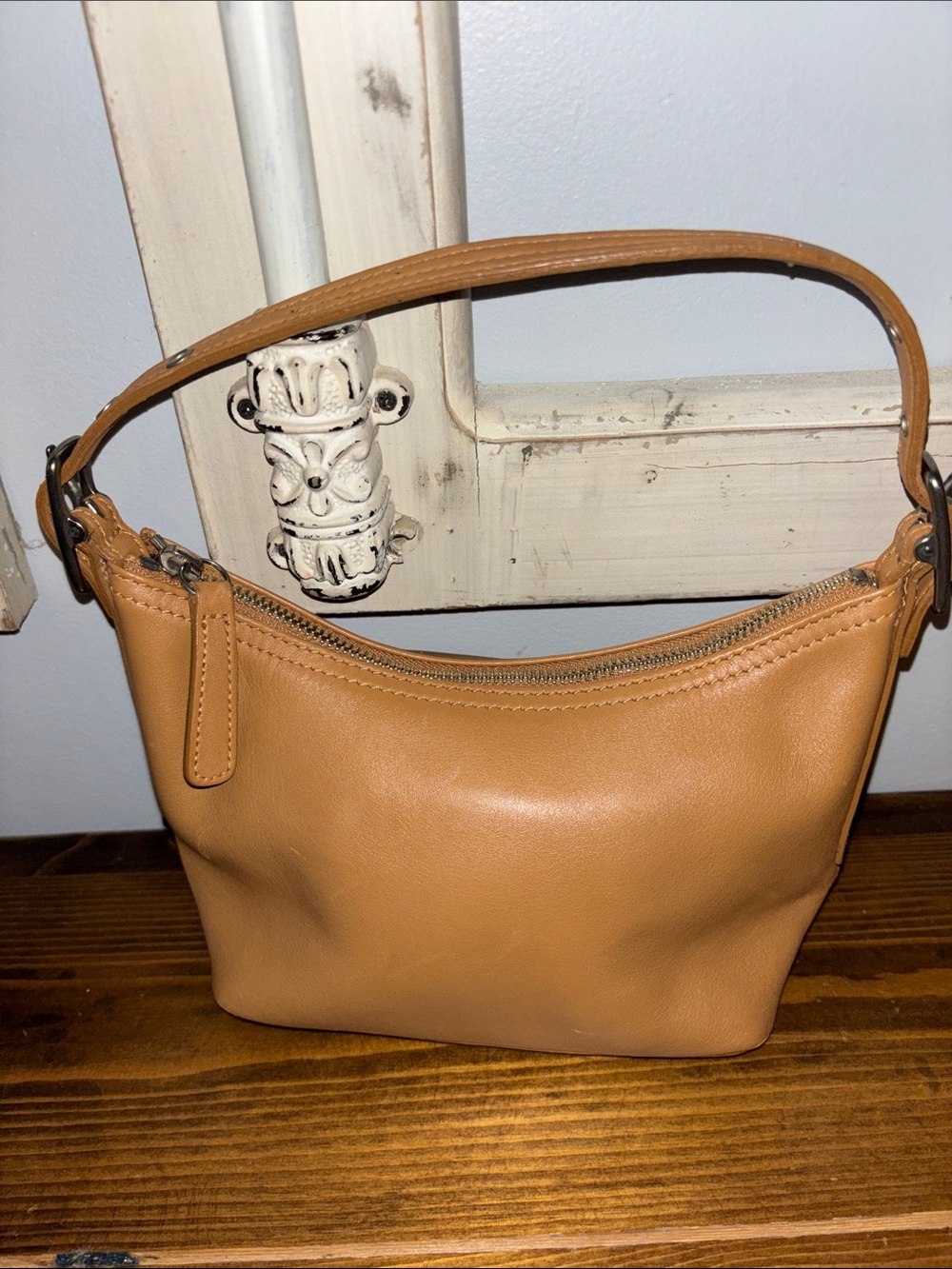 Coach Demi Leather Shoulder Bag in Caramel